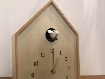 富山　雑貨　木製　木の時計　ハト時計