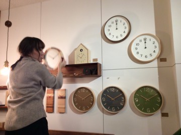 富山　雑貨　木製　木の時計