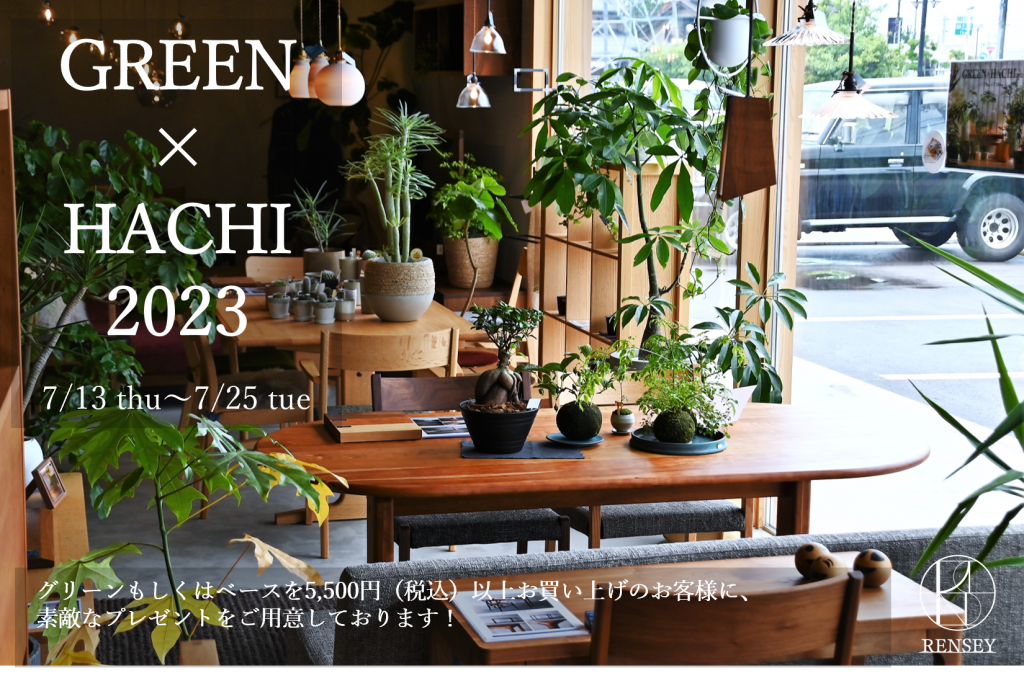 【イベント】RENSEY金澤本店「GREEN×HACHI 2023」 7/13(木)～7/25(火)